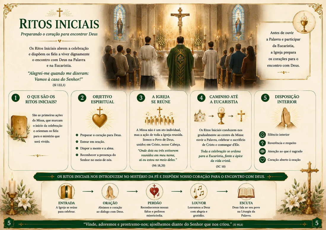 Página interna sobre os ritos iniciais da Santa Missa